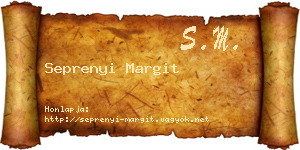 Seprenyi Margit névjegykártya