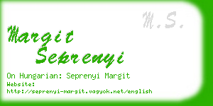 margit seprenyi business card